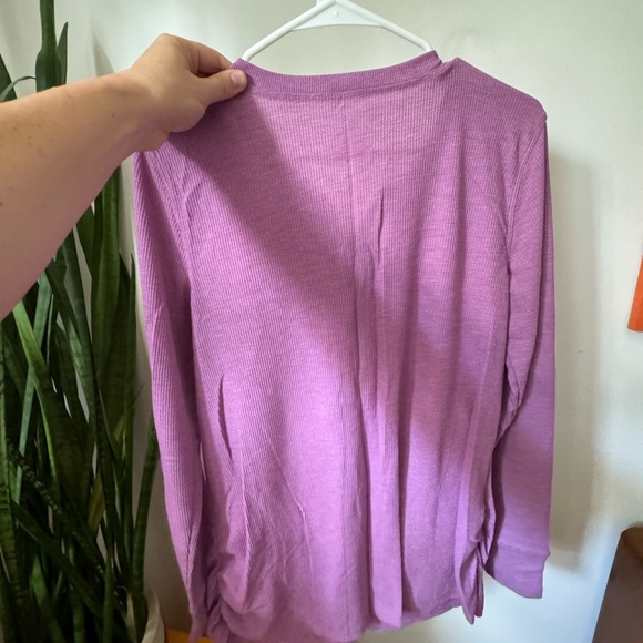 Maternity Shirt in Pink/Purple Jersey Material with Buttons - Picture 4 of 6